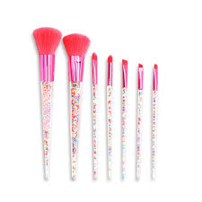 blush powder metallic pink brush set