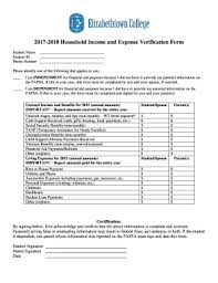 Fillable Online 2017 2018 Household Income And Expense