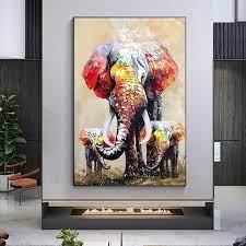 Original Elephant Painting On Canvas