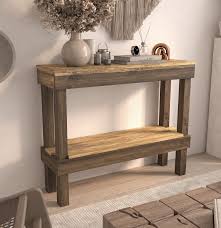 sofa table pine wood console shelf