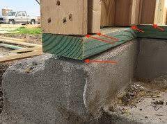 uneven foundation concrete wall and