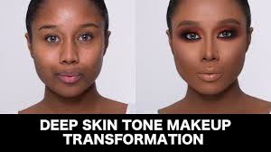 deep skin tone makeup transformation by