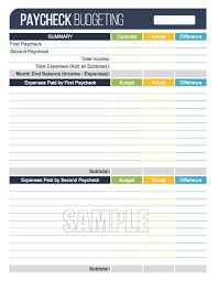Paycheck Budgeting Worksheet Fillable Personal Finance Etsy