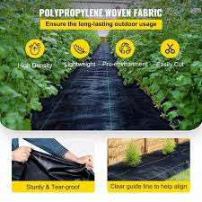 Vevor 6 Ft X 250 Ft Weed Barrier Landscape Fabric 4 1 Oz Heavy Duty Premium Woven Ground Cover For Outdoor Garden Black