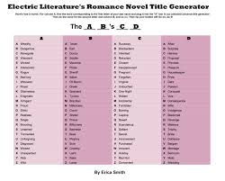Find Out Your Romance Novel Title With This Handy Chart