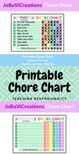 Simple Printable Chore Chart For Kids Help Teach