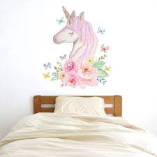 Watercolour Unicorn Head Wall Sticker