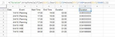 sum time duration using query in sheets