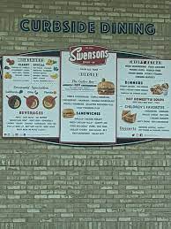 menu at swensons drive in fast food