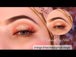 orange dress makeup look simple soft