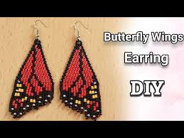 beaded erfly wings earring fringe