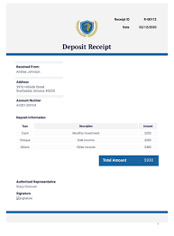 The money deposited in this account can not be withdrawn before the expiry of period. Deposit Receipt Pdf Templates Jotform