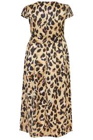 Ax Paris Curve Satin Leopard Print Wrap Dress