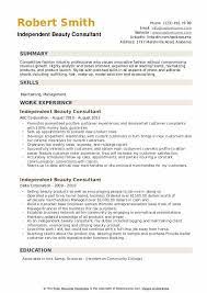 independent beauty consultant resume
