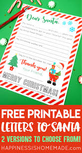 Free Printable Letter To Santa Happiness Is Homemade