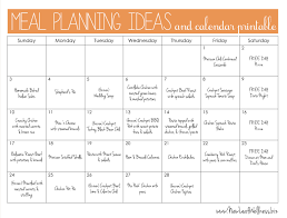 Meal Planning Ideas And Calendar Printable Clean Eating