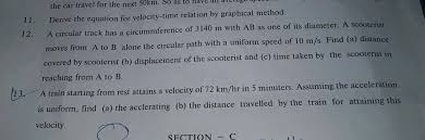 Derive The Equation For Velocity Time