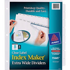 Avery Index Maker Print Apply Clear Label Plastic
