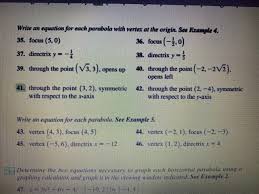 Write An Equation For Each Parabola