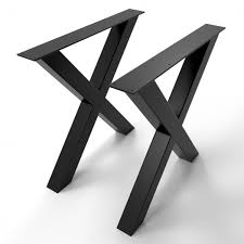2 x metal table legs x shaped x8080