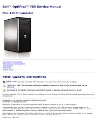 Dell Optiplex 780 Late 2009 Service Manual Manualzz Com