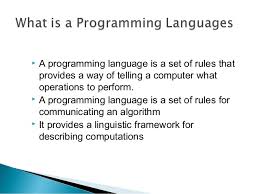This is a list of notable programming languages, grouped by type. Lect 1 Introduction To Programming Languages