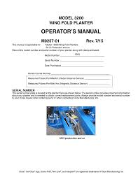 Operators Manual Model 3200 Wing Fold Planter M0257 01