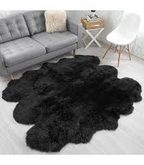 large black sheepskin rug to 5