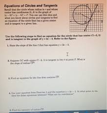 Solved Ci 2 3 Equations Of Circles And
