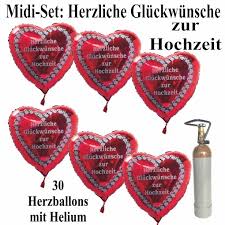 Gedruckt wird die urkunde auf: Midi Set 30 Herzballons Herzliche Gluckwunsche Zur Hochzeit