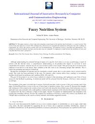 pdf fuzzy nutrition system