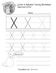 lowercase letter x tracing worksheet