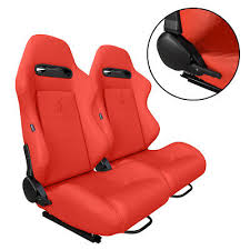 2 X Tanaka Red Pvc Leather Racing Seats