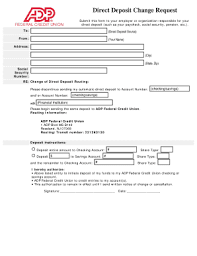 17 Printable Direct Deposit Form Adp Templates Fillable