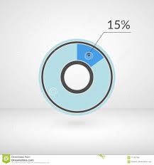 15 Percent Pie Chart Isolated Symbol Percentage Vector
