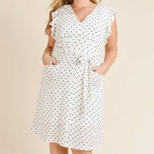 Plus Size Polka Dot Dress With Pockets Boutique