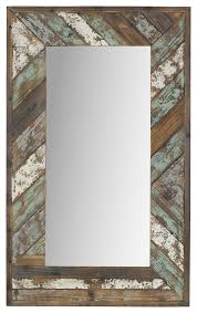 Brogan Distressed Wood Slat Wall Mirror
