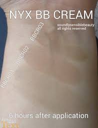 nyx bb cream review swatches of shades