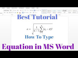How To Type Equation In Microsoft Word