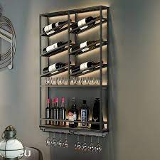 Industrial Wall Mounted Wine Rack With