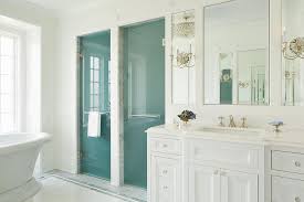 Master Bathroom With Frosted Glass His