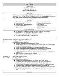 Sample Resume For Sales Representative Rome Fontanacountryinn Com