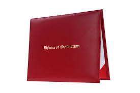 Red Imprinted High School Diploma Cover Gradshop