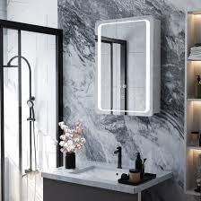 led bathroom mirror cabinet with shaver