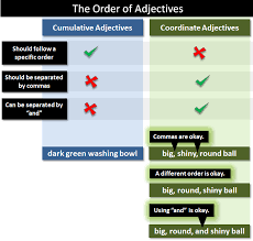 Adjectives which show the quality of a person or a thing are adjectives of quality. Order Of Adjectives