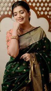 beautiful photoshoot in a green saree