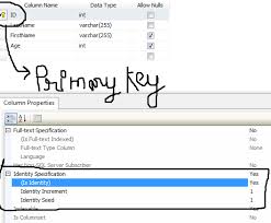 primary key in sql server