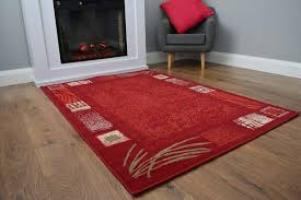 red area rug runner mat abstract