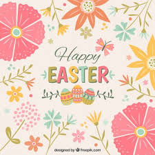 Cute Floral Easter Background Free Vector Happy Easter Day