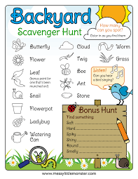 This outdoor sensory motor scavenger hunt for kids is the perfect way to explore the senses and the outdoors! Printable Outdoor Scavenger Hunt Messy Little Monster